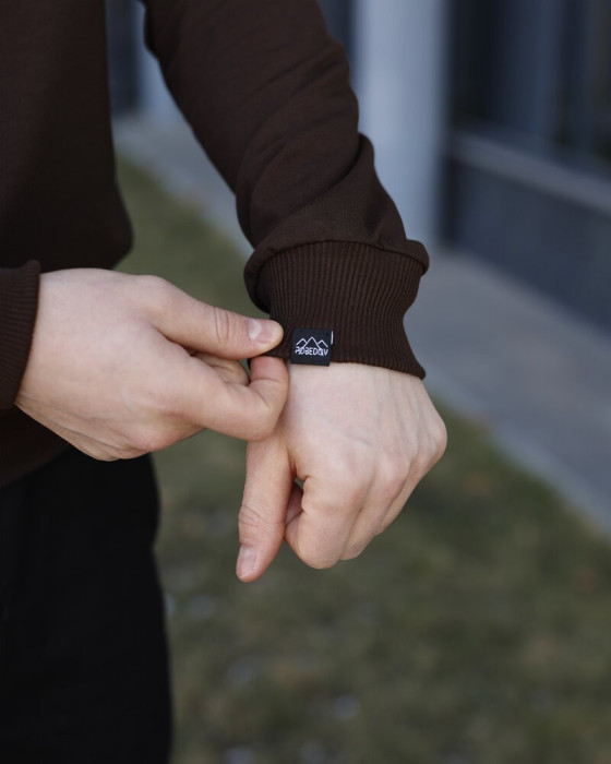 Свитшот мужской однотонный шоколадный Pobedov 001