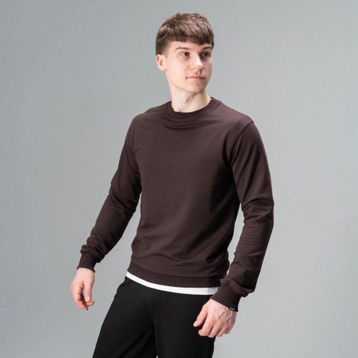 Свитшот мужской однотонный шоколадный Pobedov 001