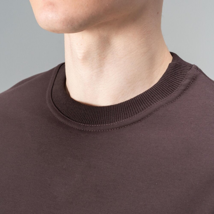 Свитшот мужской однотонный шоколадный Pobedov 001