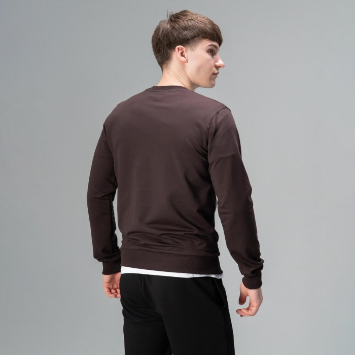 Свитшот мужской однотонный шоколадный Pobedov 001