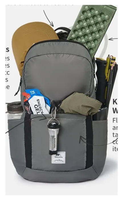 Рюкзак компактный сверхлегкий Naturehike NH17A017-B Yunyan, 30 л, серый