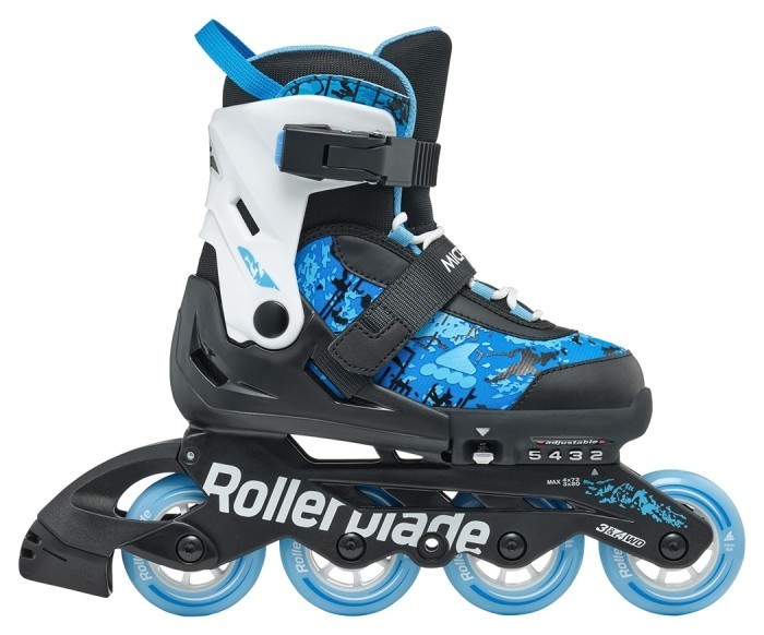 Комплект роликові ковзани Rollerblade Microblade SL black-sky blue + захист