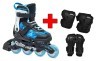 Комплект роликові ковзани Rollerblade Microblade SL black-sky blue + захист, укр
