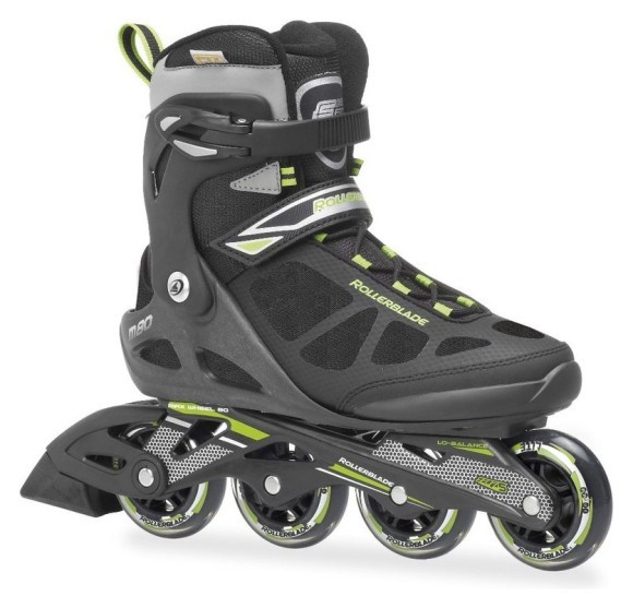Роликовые коньки для взрослых Rollerblade MACROBLADE M 45.5 (12US) 300мм Black/green (07356600 T83)