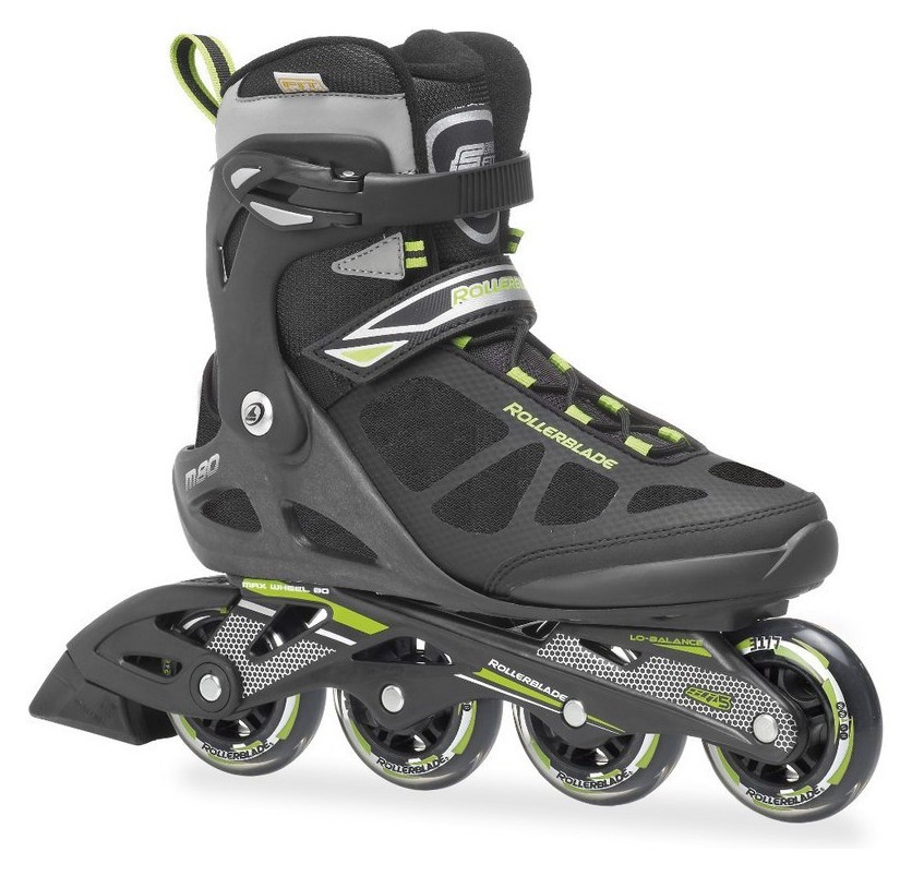 Роликові коньки для дорослих Rollerblade MACROBLADE M 45.5 (12US) 300мм Black/green (07356600 T83), укр, укр