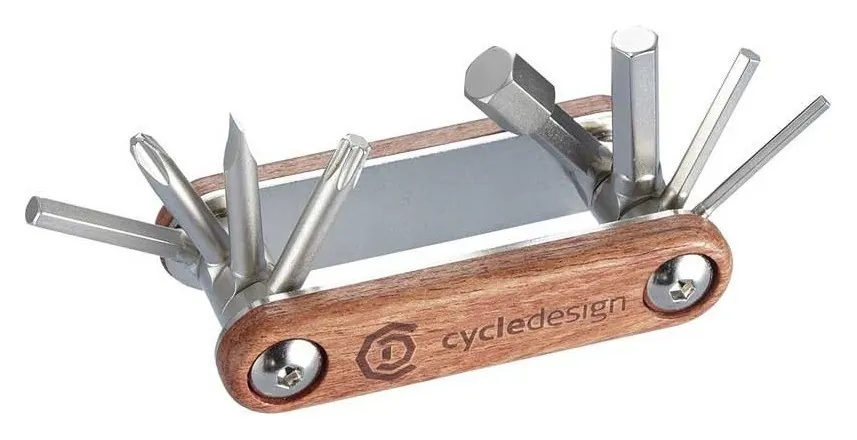 Мультитул складний для велосипеда Cycledesign FUNC 9 Brown/Nickel (TO0021) (brown, nickel)