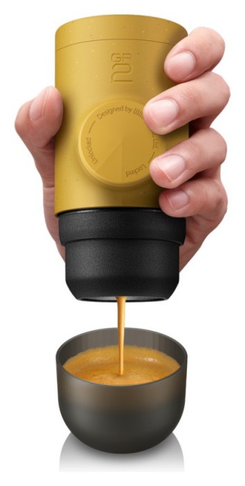 Портативная эспрессо-кофеварка Wacaco Minipresso GR2, механическая, для молотого кофе, желтый