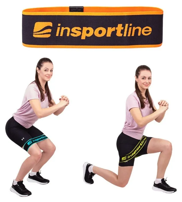 Стрічка-еспандер для вправ inSPORTline Hiplop L чорно-помаранчева
