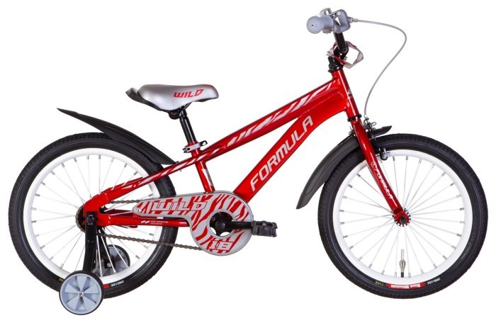 Велосипед ST 18" Formula WILD BH рама-9" красный с серым 2024 крылья, звонок