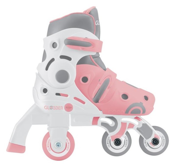 Роликові ковзани GLOBBER 2в1 пастельно-рожеві р.30-33, до 60кг, 5+