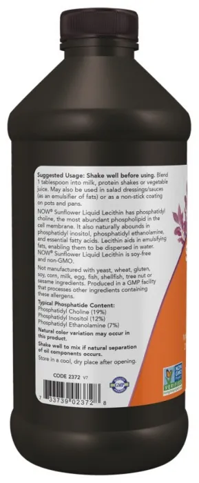 Sunflower Liquid Lecithin - 16 fl oz