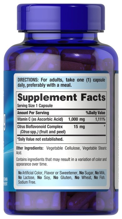 Vitamin C-1000 mg with Bioflavonoids - 100 caps