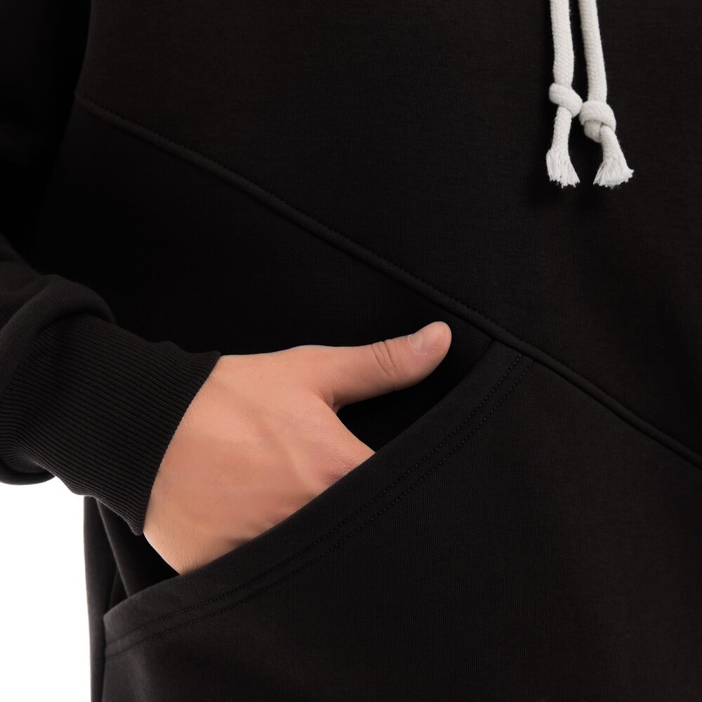 Чорний чоловічий спортивний костюм осінь/зима з капюшоном Pobedov Space, укр, укр