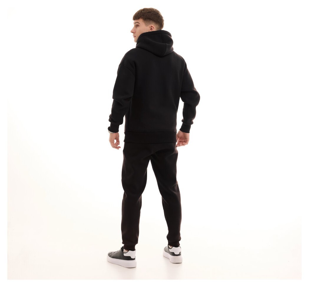 Чорний чоловічий спортивний костюм осінь/зима з капюшоном Pobedov Space, укр, укр
