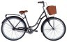 Велосипед ST 28" Dorozhnik OBSIDIAN тормозная рама- с багажником задн St с корзиной Pl с крылом St 2024 (чорний), укр