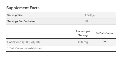 CoQ10 100mg – 50 sgels