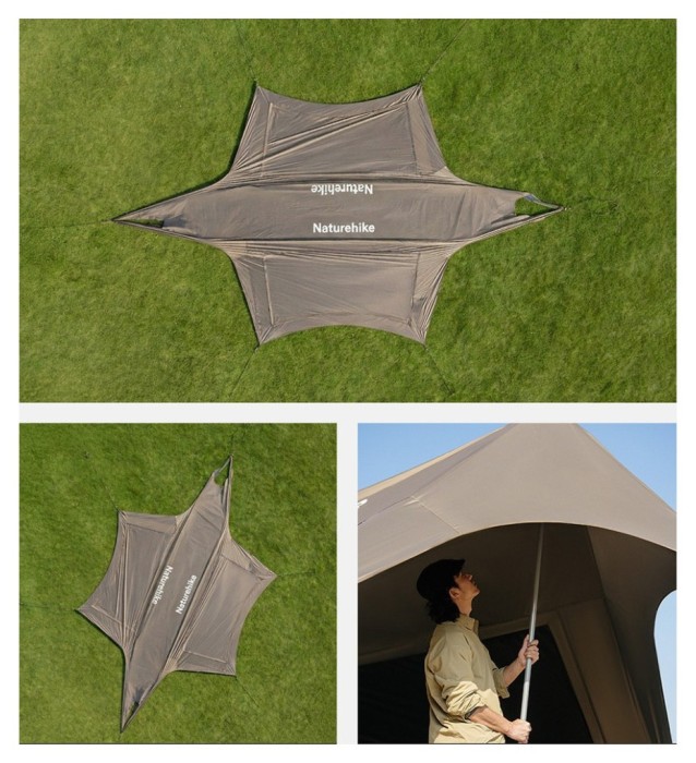Тент туристичний Naturehike Cloud Skies Tarp Lite CNK2650WS023, 960 х 485 х 260 см, темно-коричневий