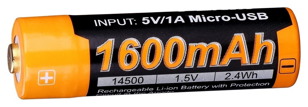 Аккумулятор 14500 Fenix ARB-L14-1600U micro usb зарядка