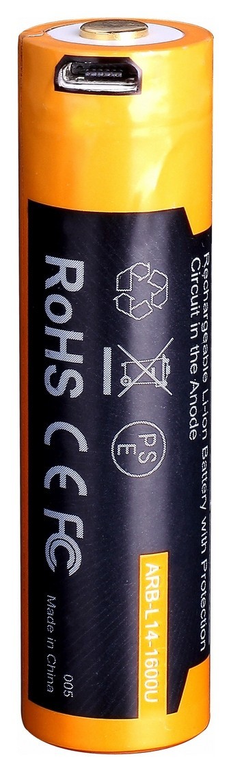 Аккумулятор 14500 Fenix ARB-L14-1600U micro usb зарядка