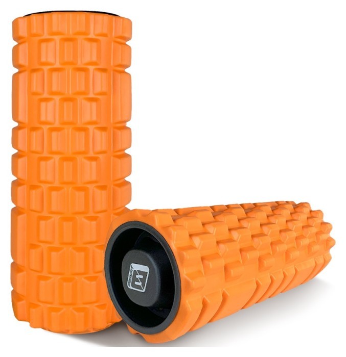 Масажний ролик EasyFit Grid Roller 33 см v.1.1 міцний масажер (помаранчевий)