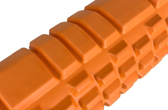 Масажний ролик EasyFit Grid Roller 33 см v.1.1 міцний масажер (помаранчевий)