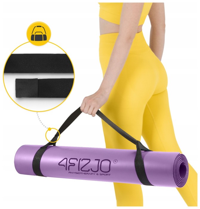 Килимок (мат) спортивний 4FIZJO PU 183 x 61 x 0.4 см для йоги та фітнесу Violet (P-5907739319548)