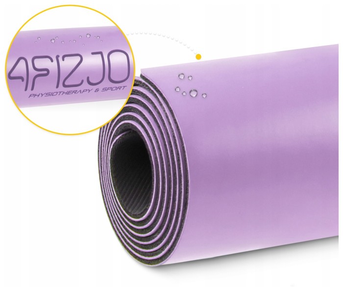Килимок (мат) спортивний 4FIZJO PU 183 x 61 x 0.4 см для йоги та фітнесу Violet (P-5907739319548)