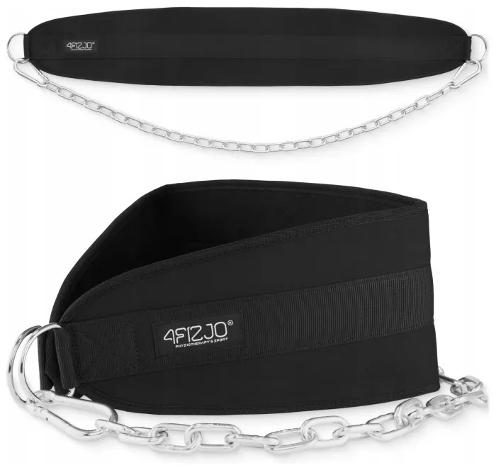 Пояс атлетический для отягощения 4FIZJO Dip Belt 100 см Black (P-5905973402262)