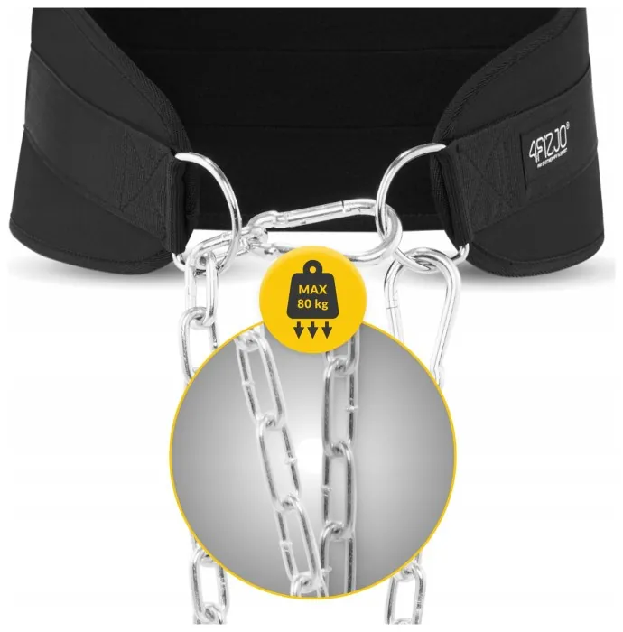 Пояс атлетический для отягощения 4FIZJO Dip Belt 100 см Black (P-5905973402262)