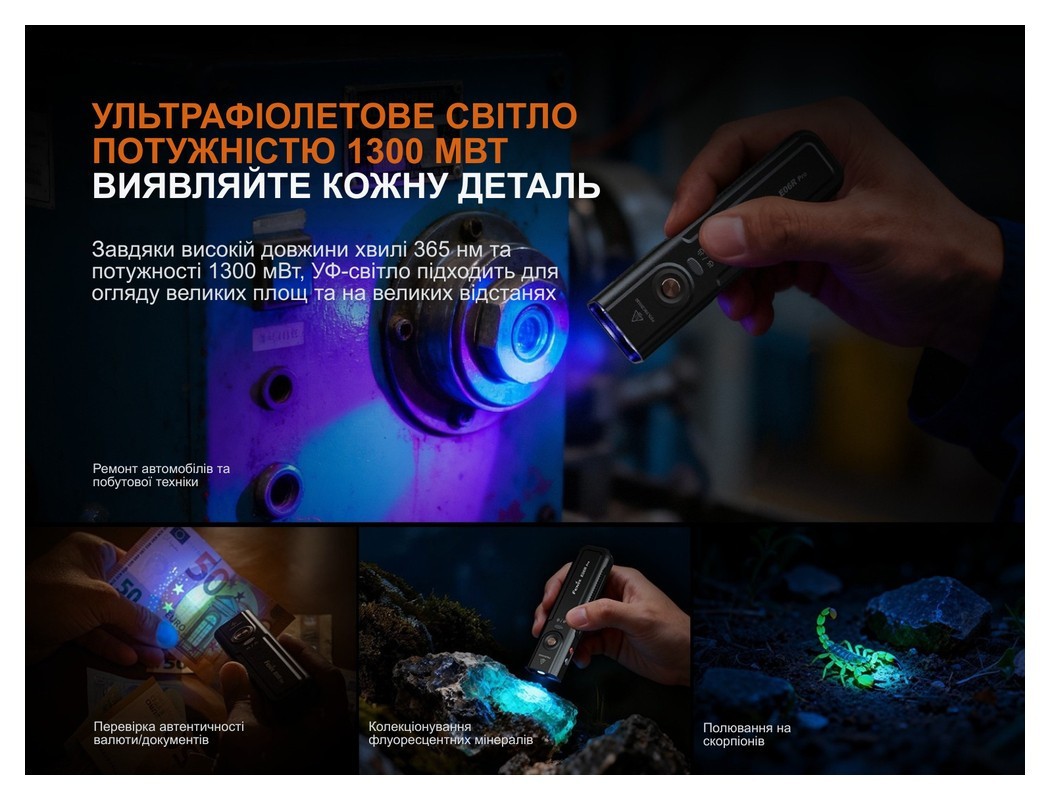 Фонарь наключительный Fenix E06R PRO, черный