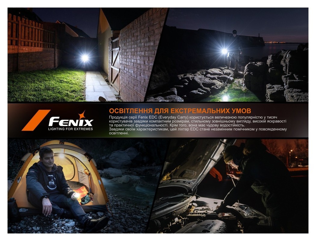 Фонарь наключительный Fenix E06R PRO, черный