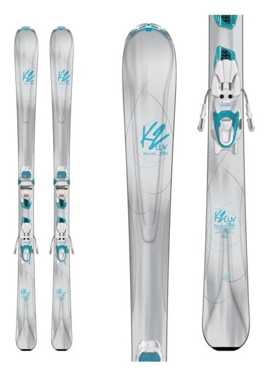 Лижі гірські (комплект) K2 BELUVED 78 TI+ER3 10 COMPACT 149см Silver/turquoise (10B0405.141.1+10B1012.141.2)