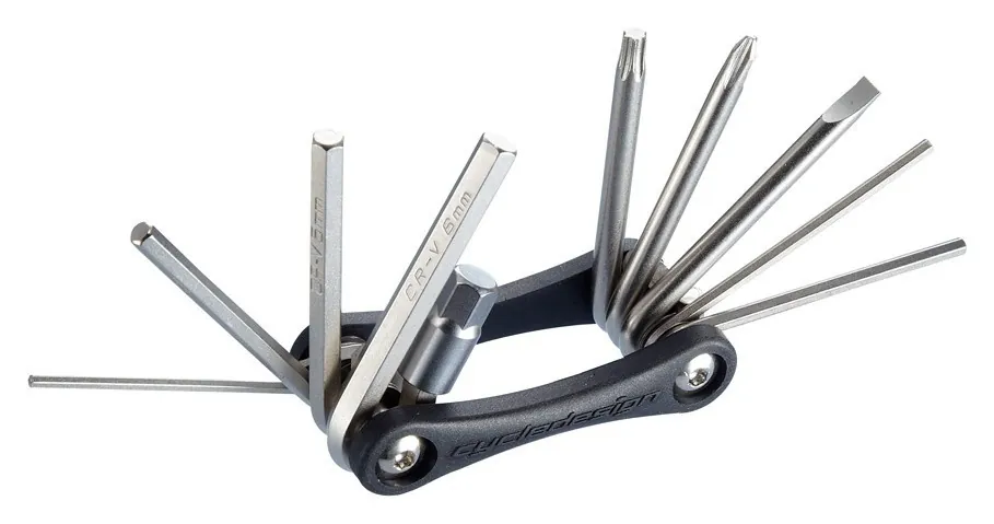 Мультитул складний для велосипеда Cycledesign 8 FUNC Black/Nickel (TO0017) (black, nickel)