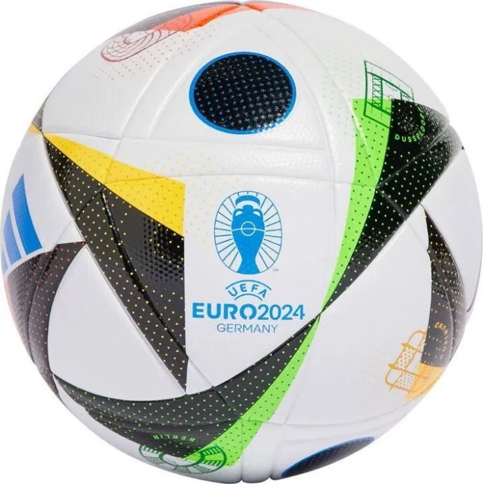 Мяч футбольный Adidas Euro24 Fussballiebe League IN9367 размер 5, бело-черный