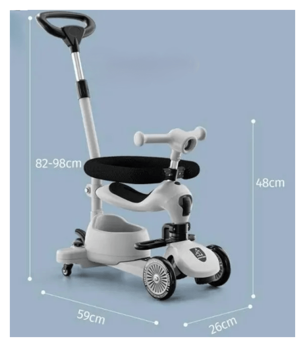 Дитячий самокат Maraton 3in1 K619B, Чай с молоком (Серый)