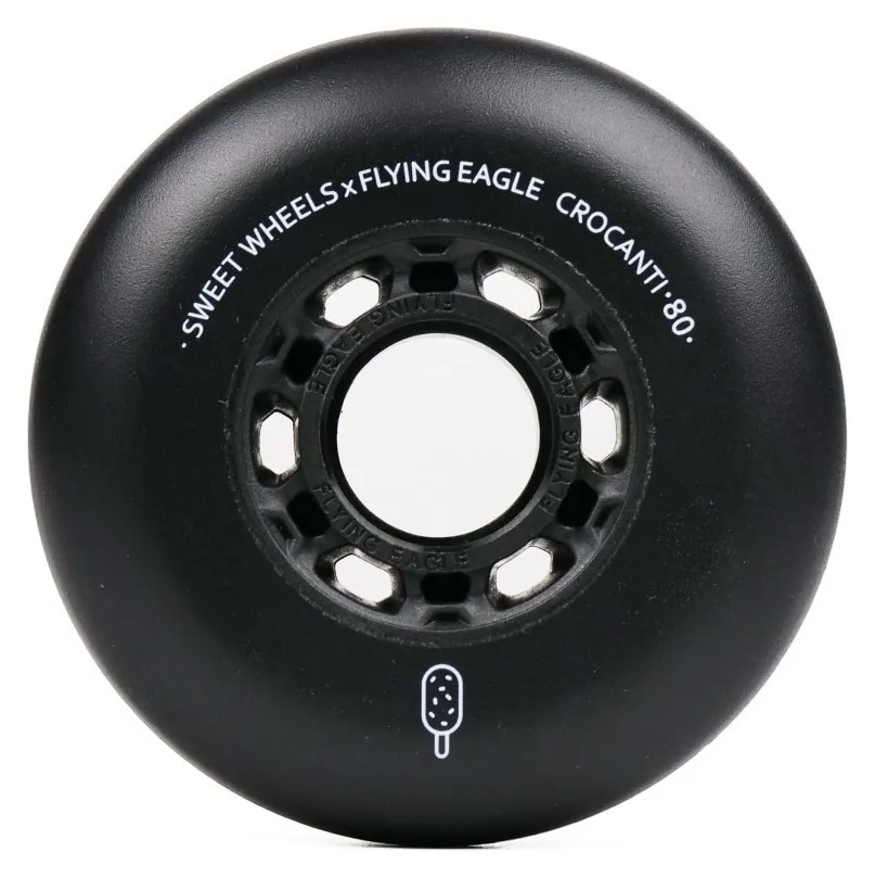 Колеса для роликів Flying Eagle Crocanti 88А 4 шт чорні 76 мм (80 мм)