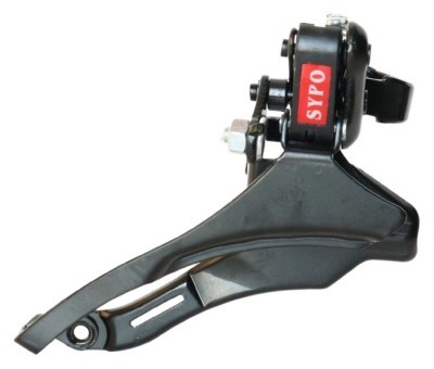 Перемикач перед. нижній хомут в/тяга  max-42T під трубу 28,6мм чорний SYPO YD-Q50
