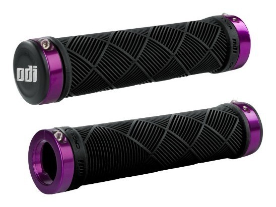 Гріпси ODI Cross Trainer MTB Lock-On Bonus Pack Black w/Purple Clamps, чорні з фиолетов. замк, укр, укр