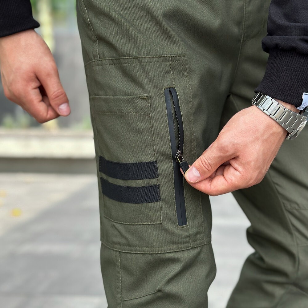 Брюки карго мужские весенние с карманами хаки Pobedov Papin Brodyaga
