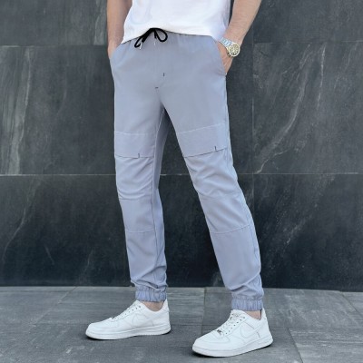 Мужские брюки джогеры с карманами серые Pobedov Vershyna