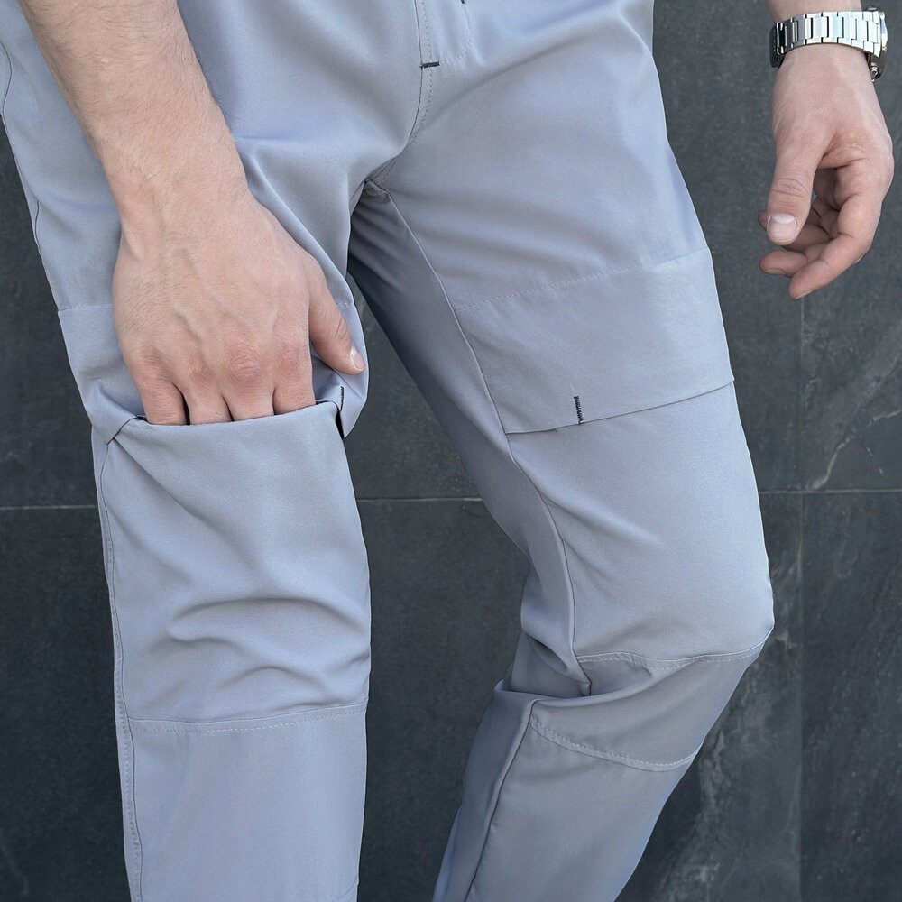 Мужские брюки джогеры с карманами серые Pobedov Vershyna