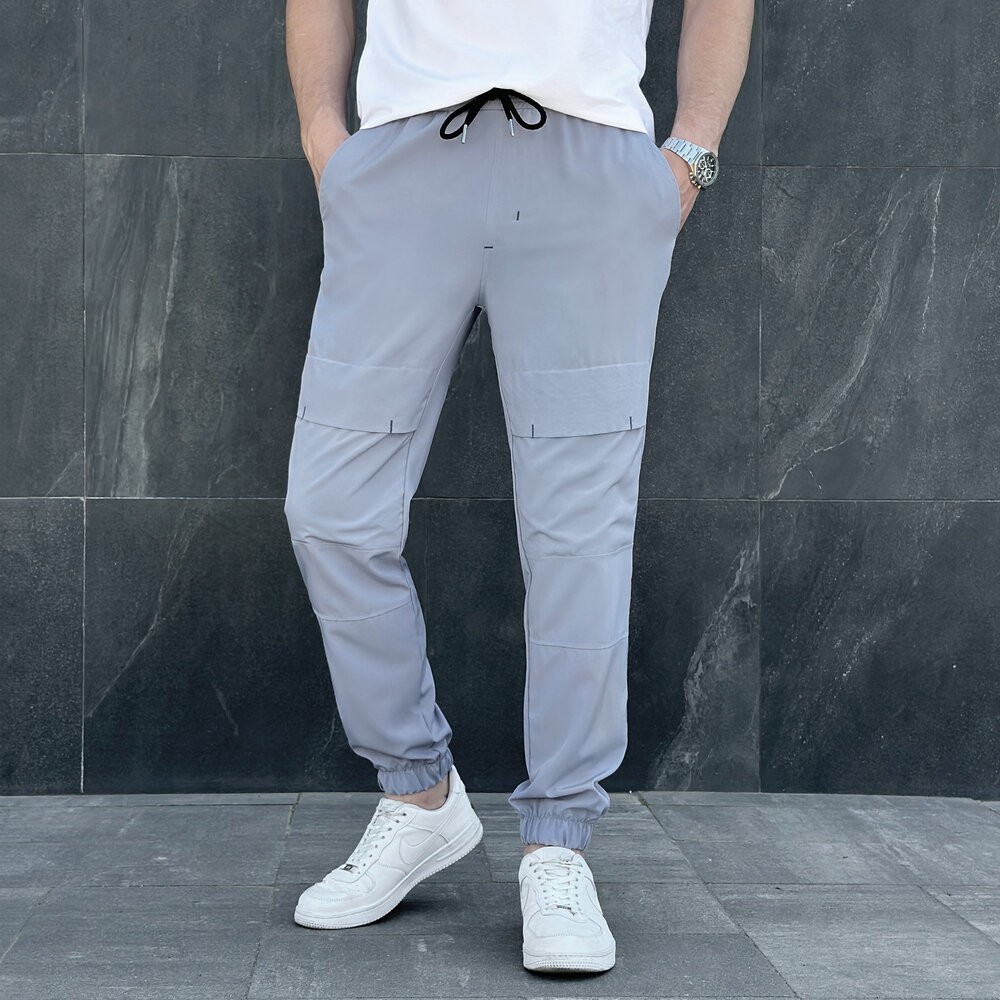 Мужские брюки джогеры с карманами серые Pobedov Vershyna