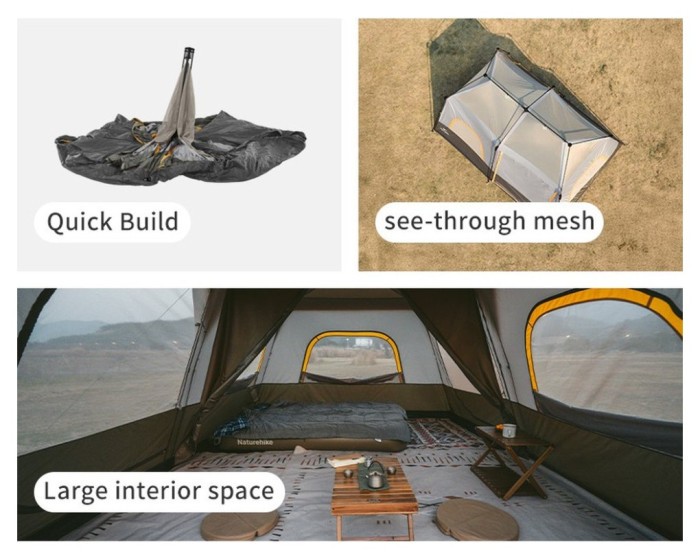 Намет восьмимісний Naturehike Cape 13.1 CNK2450WS050 з швидким розкриттям, сіро-коричневий
