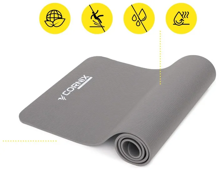 Коврик спортивный Cornix NBR 183 x 61 x 1 cм для йоги и фитнеса XR-0012 Grey