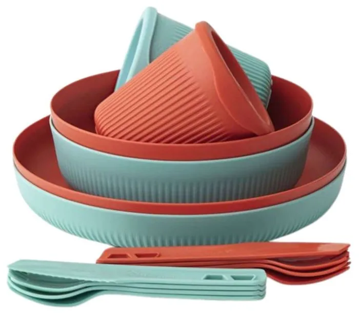 Набір посуду Sea to Summit Passage Dinnerware Set, 2P, 14 Piece, Spicy Orange/Aqua Sea Blue