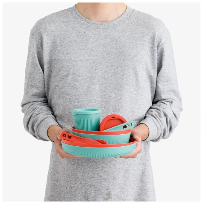 Набір посуду Sea to Summit Passage Dinnerware Set, 2P, 14 Piece, Spicy Orange/Aqua Sea Blue