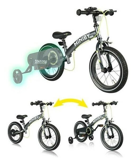 Велосипед 3in1 Q PLAY MINIBY Grey (Blue), укр, укр