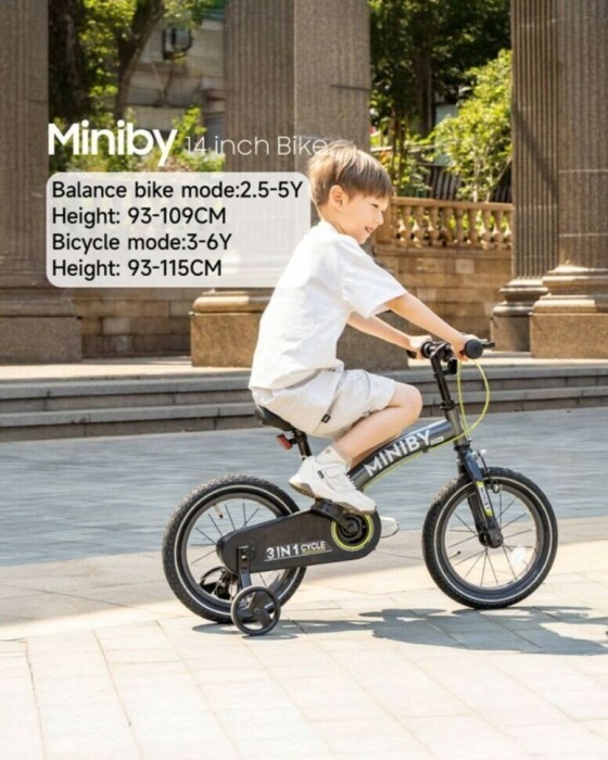 Велосипед 3in1 Q PLAY MINIBY Grey (Blue), укр, укр