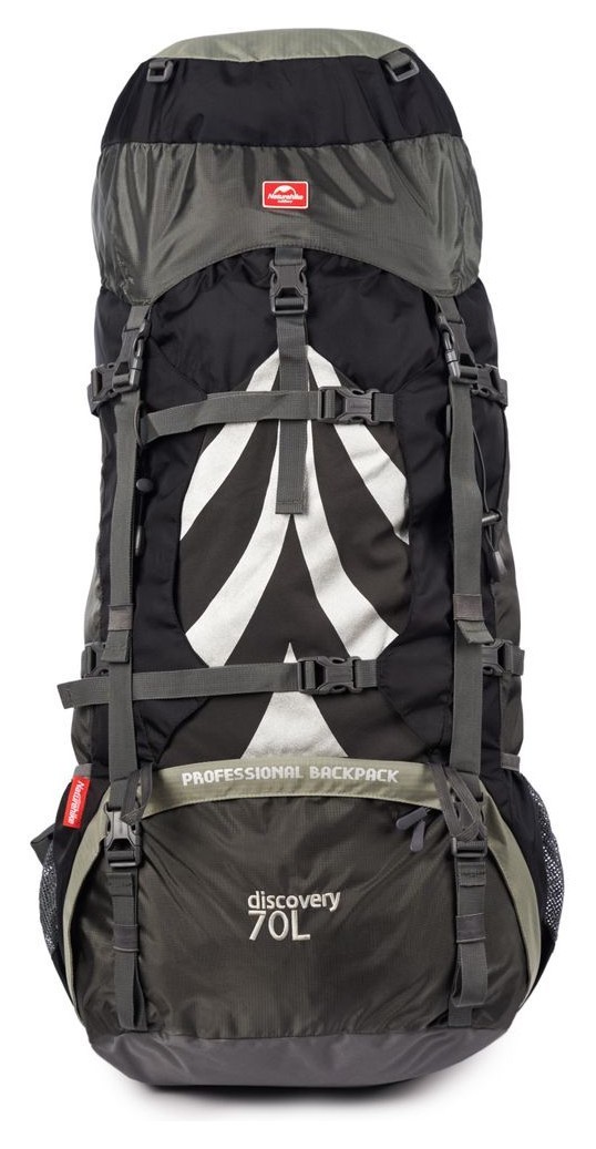 Рюкзак туристический Naturehike NH70B070-B, 70 л+5 л, черно-серый