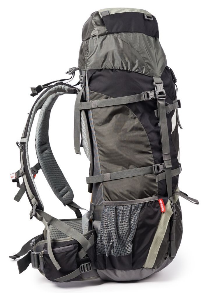Рюкзак туристический Naturehike NH70B070-B, 70 л+5 л, черно-серый